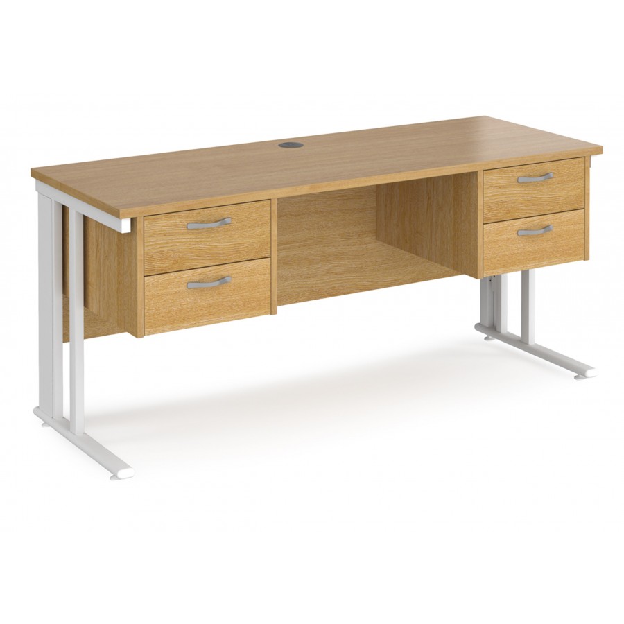 Maestro Cable Managed Desk With Twin Pedestals